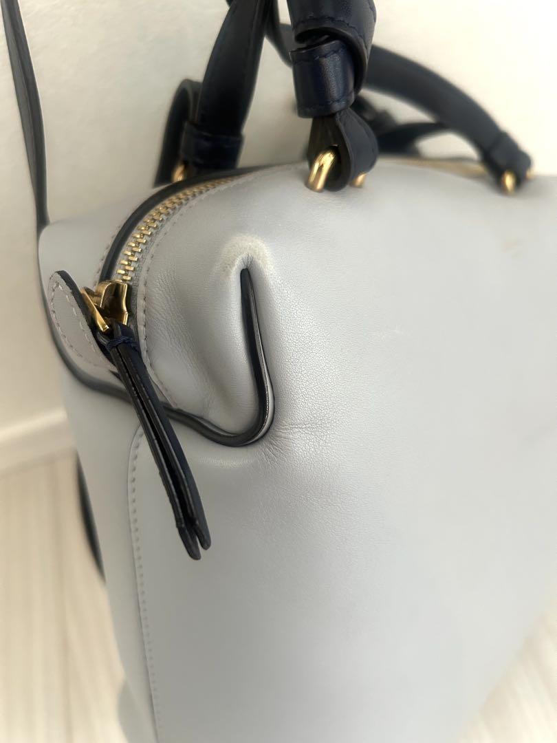 CELINE グレー　ネイビー ソフトキューブ 2wayレザーバッグ CELINE グレー ネイビー ソフトキューブ 2wayレザーバッグ