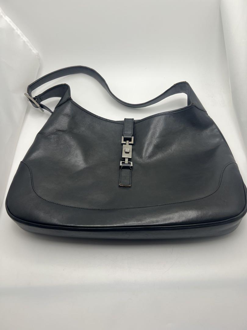 【GUCCI】ワンショルダーバッグ オールレザー 黒 ジャッキーライン 金具