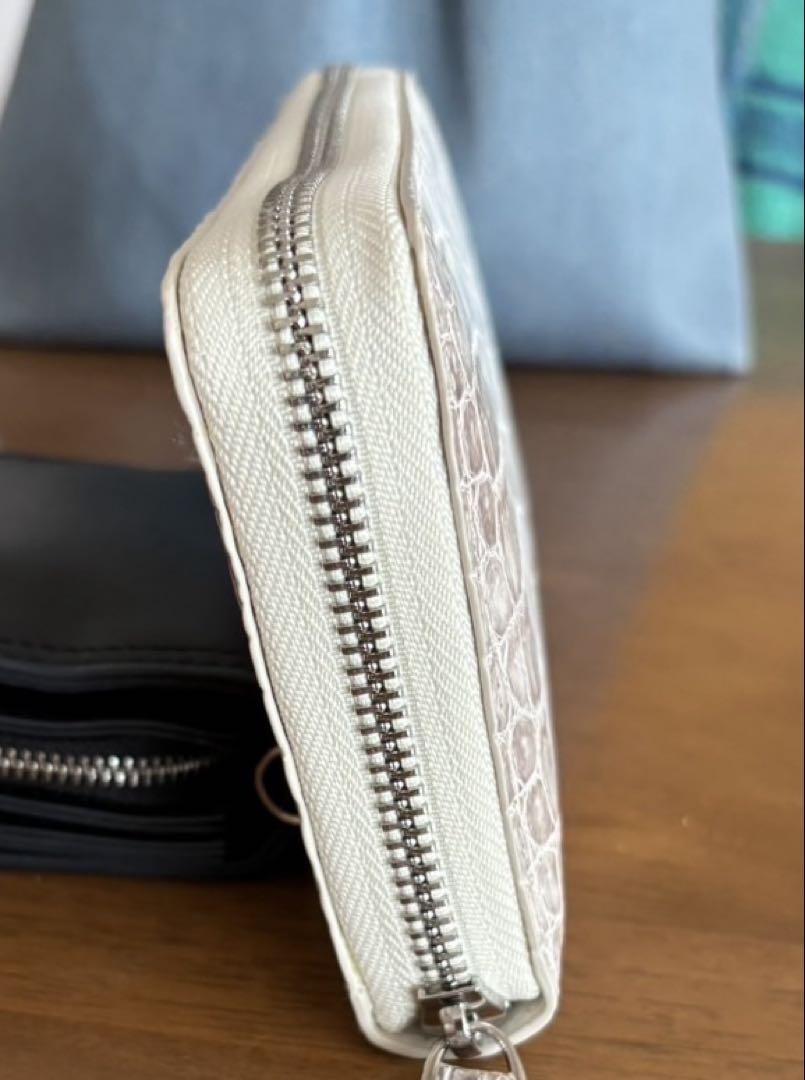 【美品】ヒマラヤ クロコダイル 本革 ホワイト 長財布