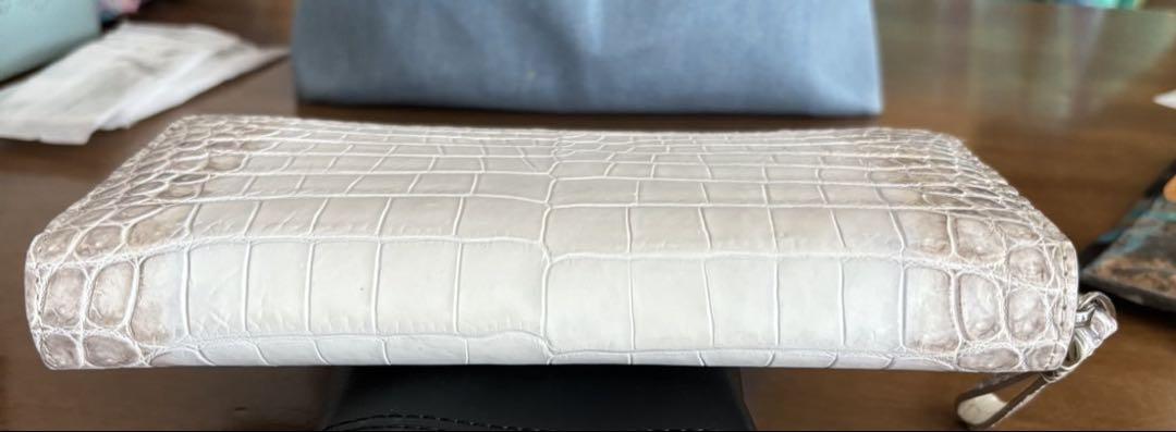 【美品】ヒマラヤ クロコダイル 本革 ホワイト 長財布