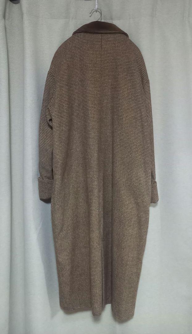 I_am　corduroy collar check coat