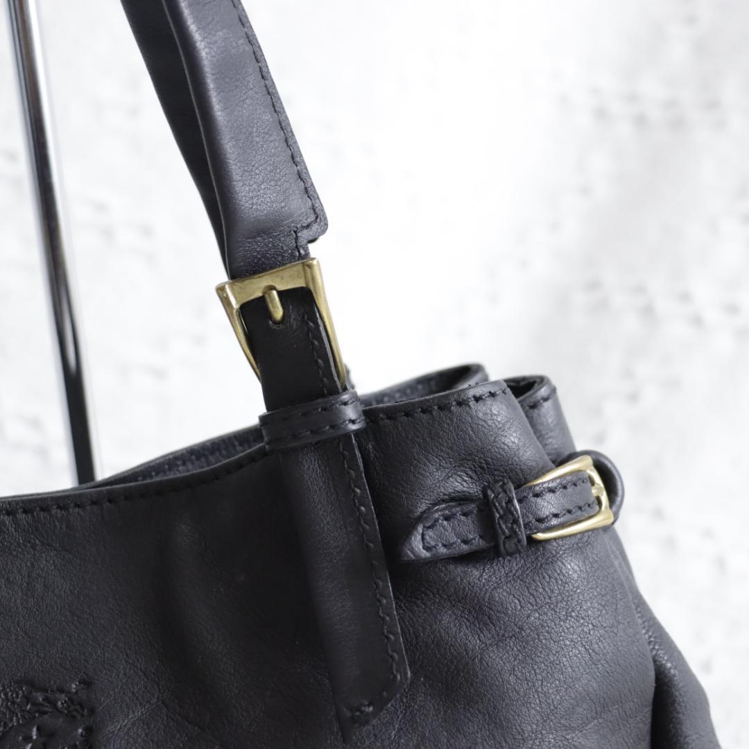 美品！イルビゾンテ　ハンドバッグ　レザーバッグ　IL BISONTE ブラック