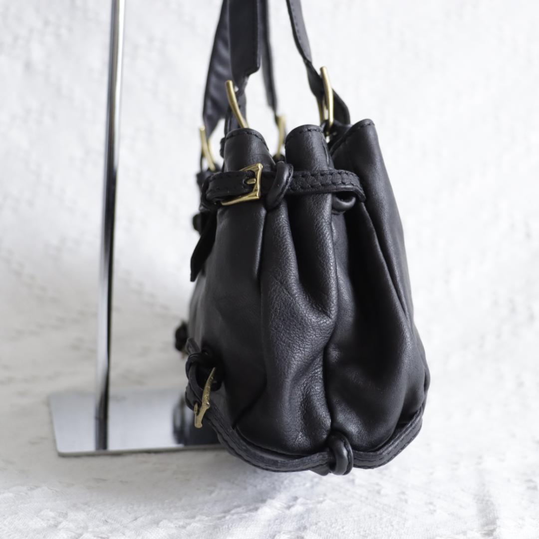 美品！イルビゾンテ　ハンドバッグ　レザーバッグ　IL BISONTE ブラック