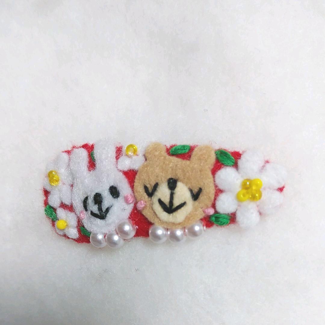 白いお花のパッチンピン♡ 画像2