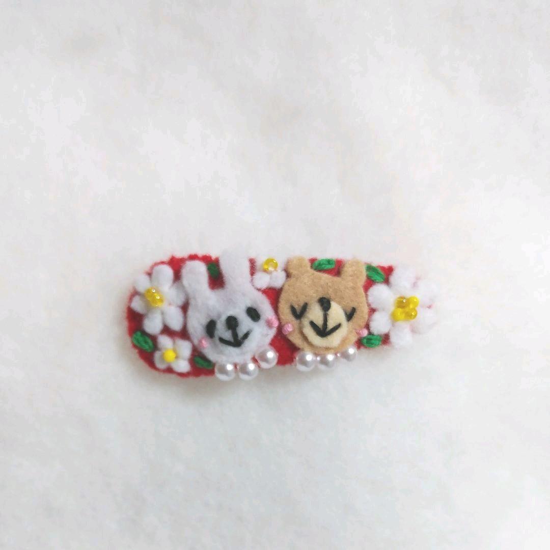 白いお花のパッチンピン♡ 画像3