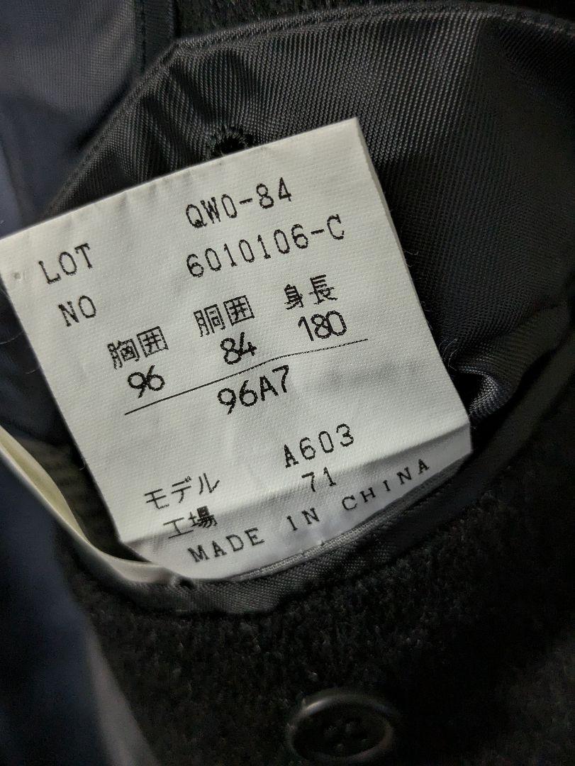 カシミヤ100% メンズステンカラーコート XL 黒 比翼仕立て