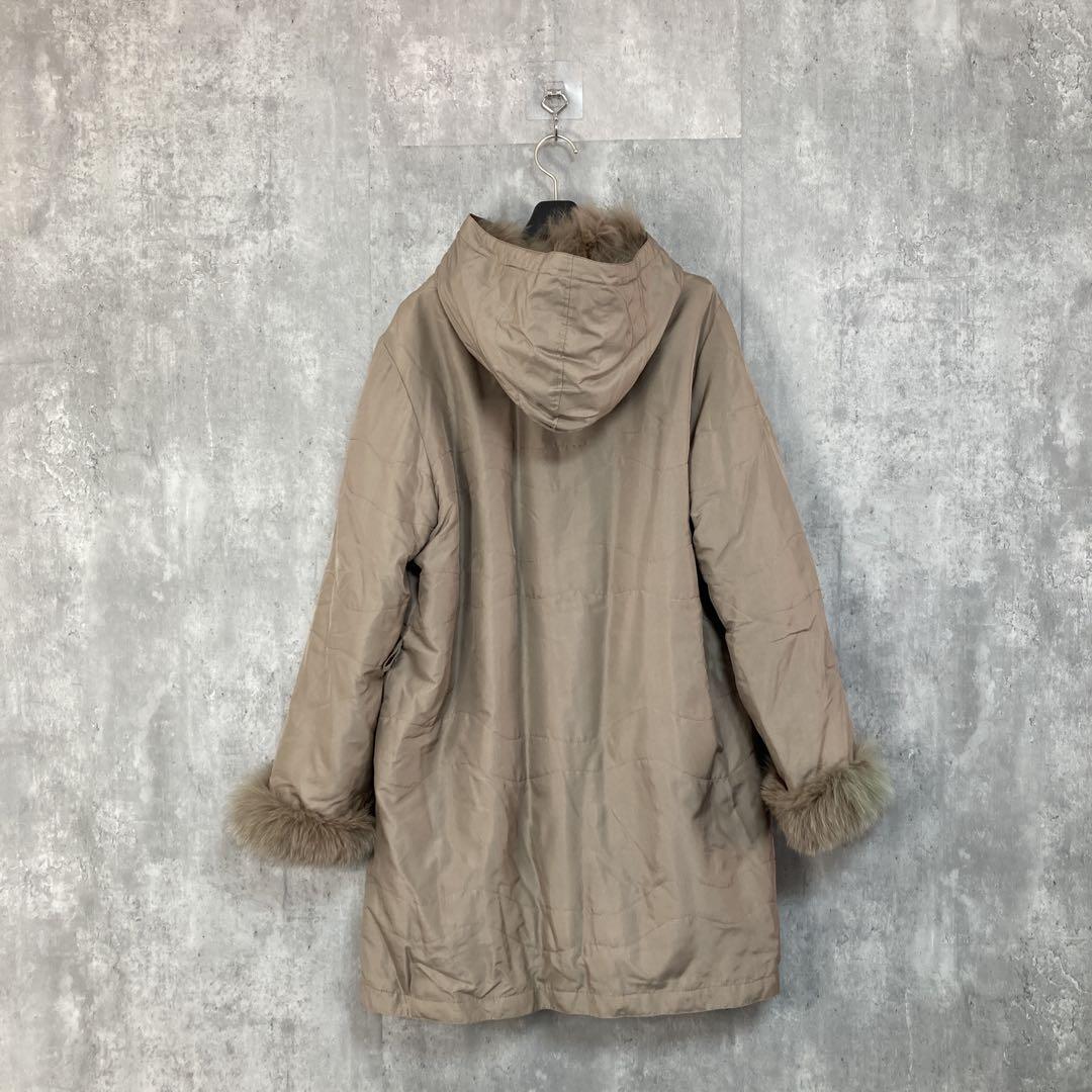 PRET-A-MAISON シルク&フォックスファーリバーシブルコート