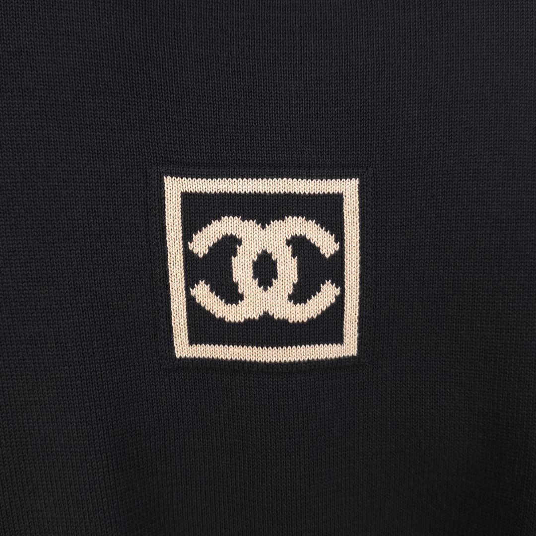 美品】2003 シャネル ココマーク 半袖ニット ブラック 38