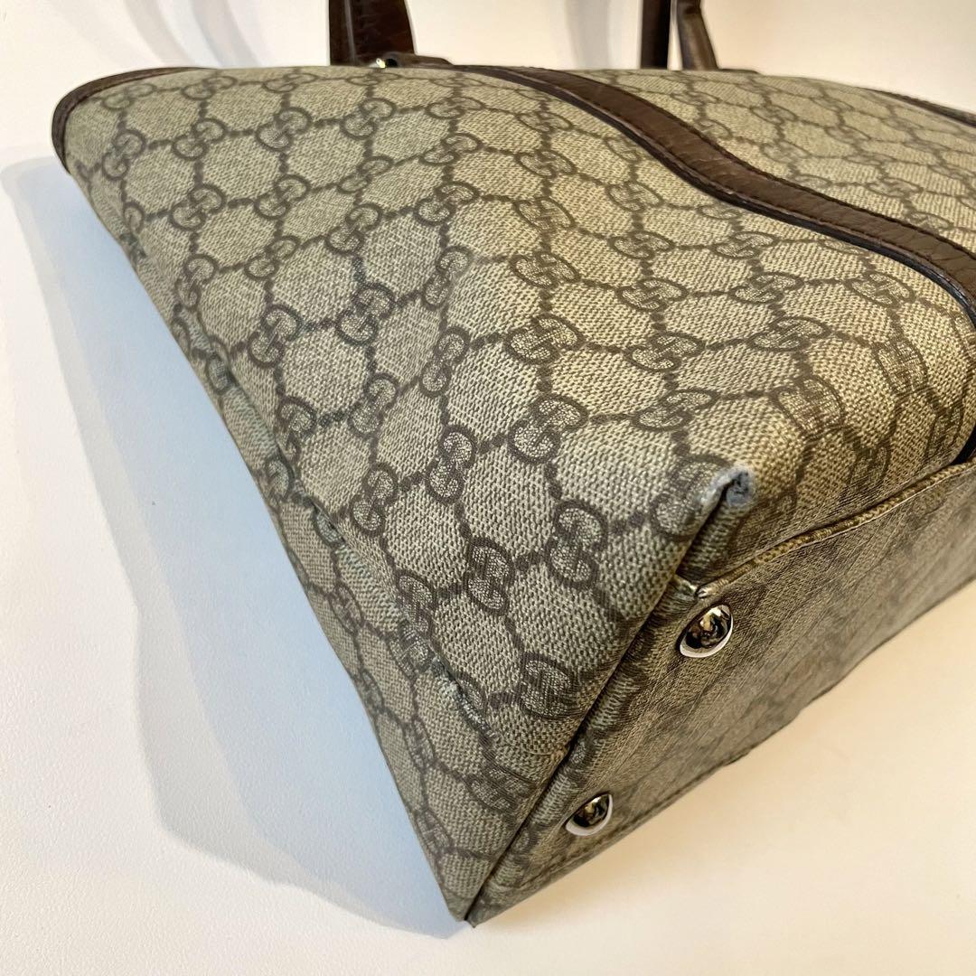 GUCCI ハンド トートバッグ A4 肩掛け gg pvc 大容量 ベージュ 画像5