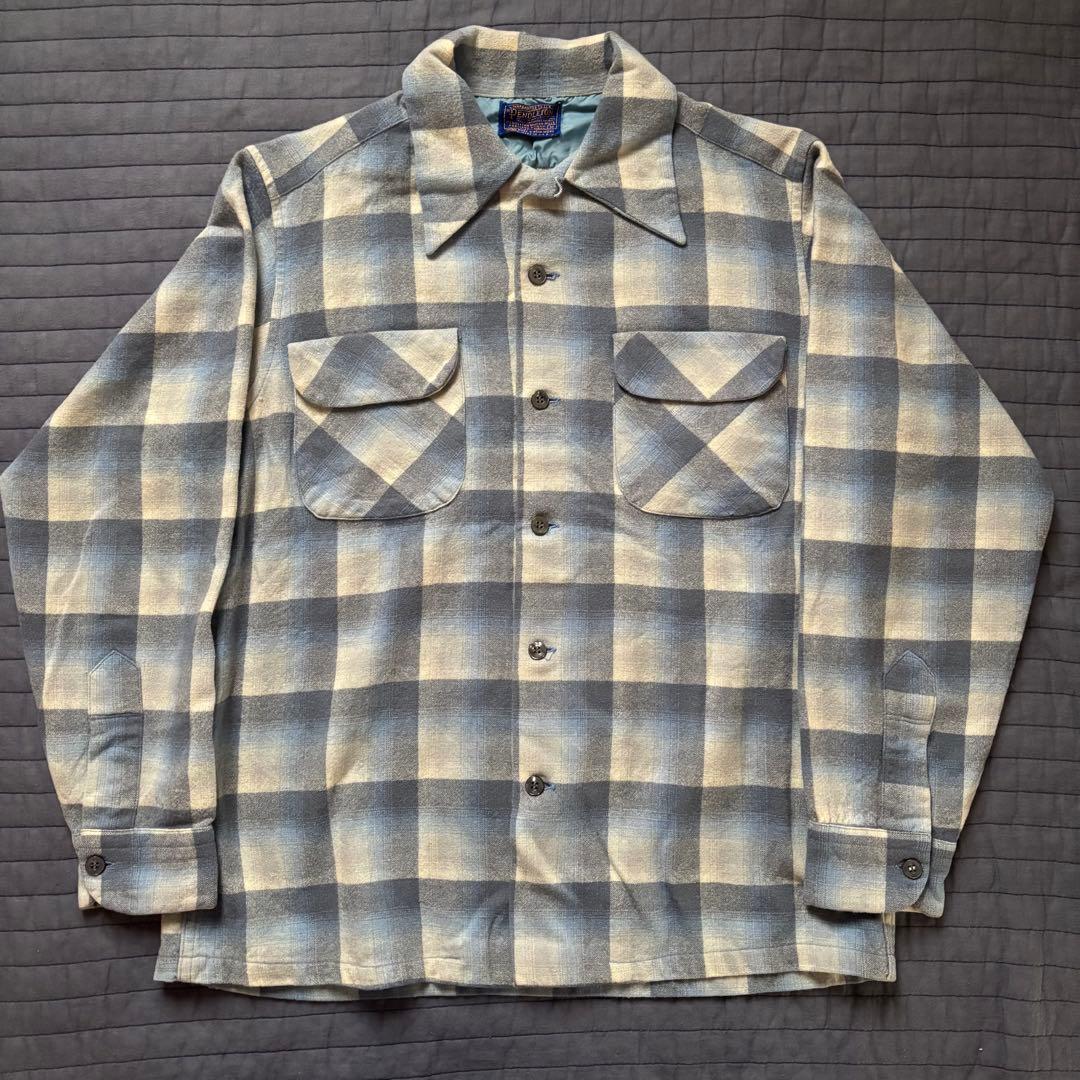 70s ペンドルトン ボードシャツ Pendleton ネルシャツ オンブレM PENDLETON