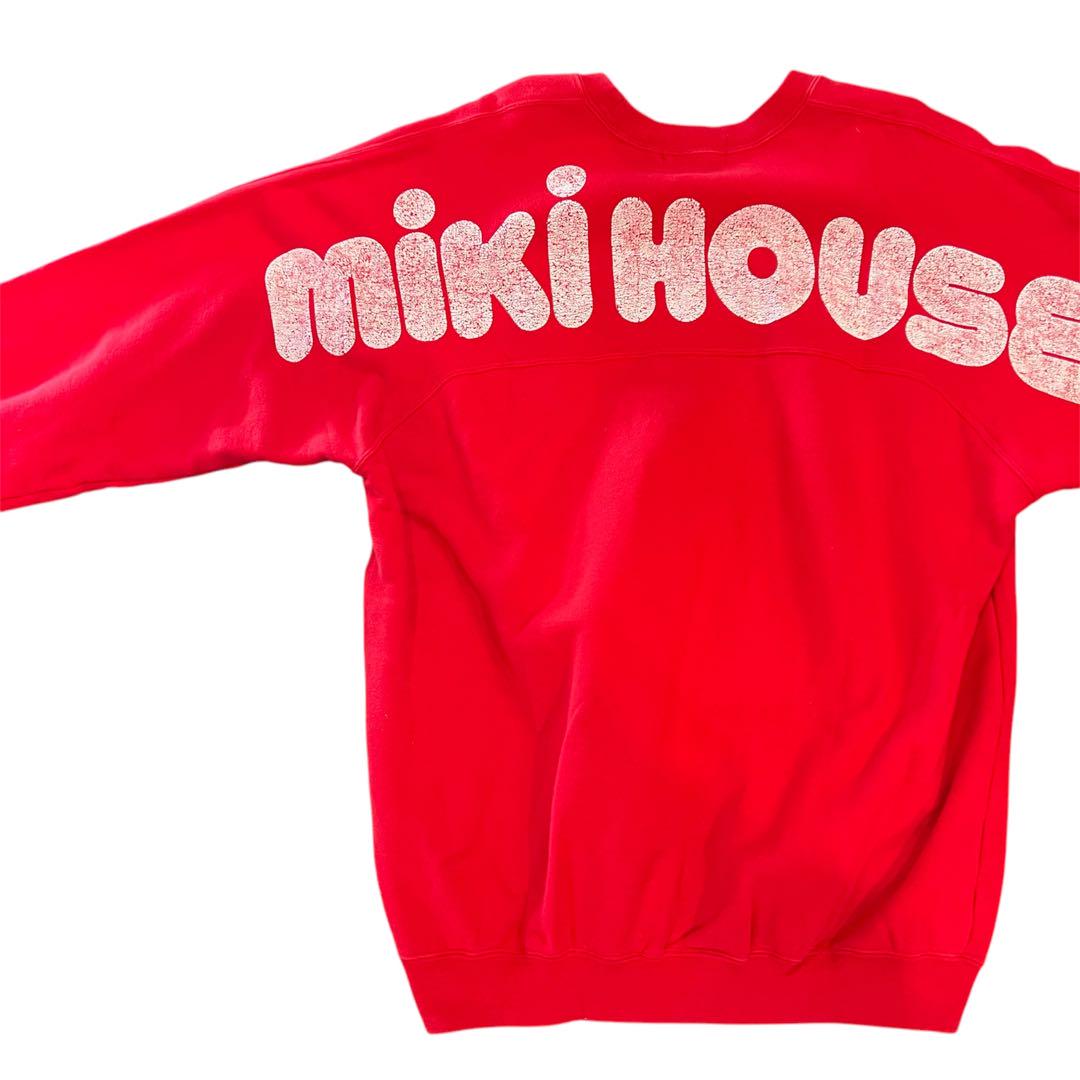 90\'s MIKI HOUSE ロゴスウェット レッド L 美品