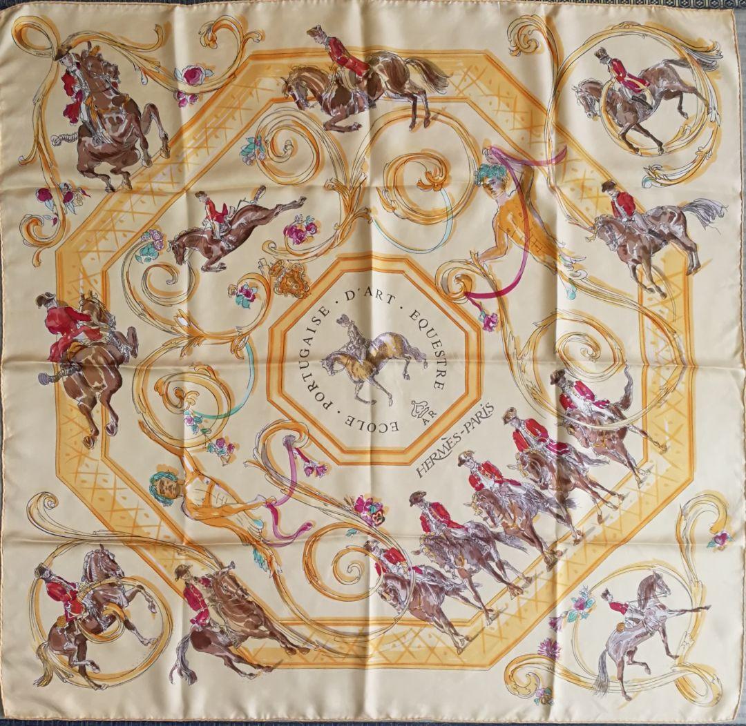 エルメス　HERMES　スカーフ　カレ90　ポルトガル馬術学校