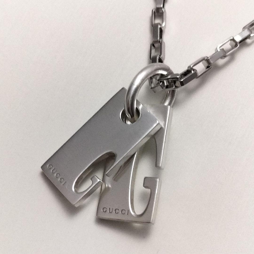 GUCCI グッチ ネックレス トップ カットアウトG ダブル GG プレート