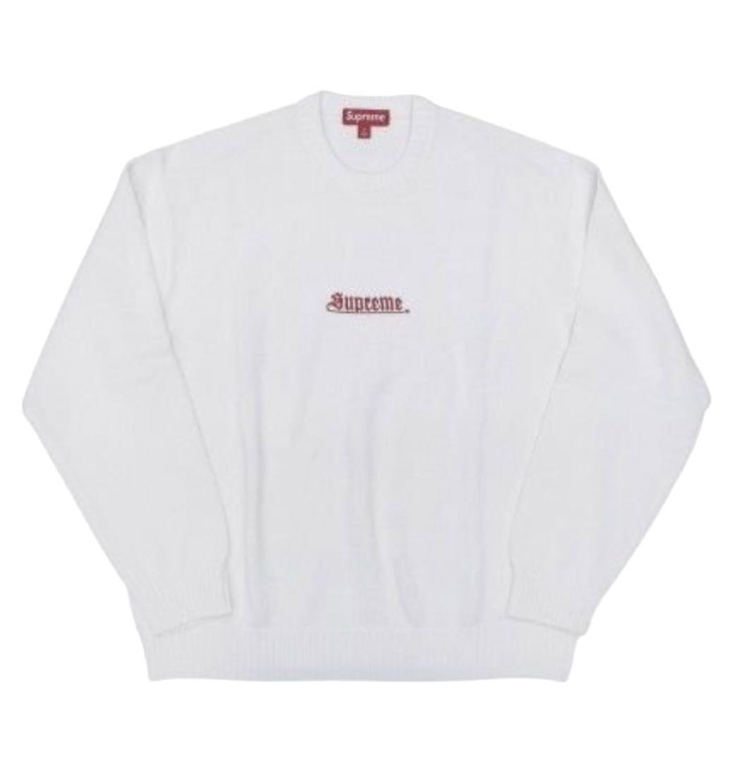 ほぼ未使用Supreme Old English Sweater Ivory M