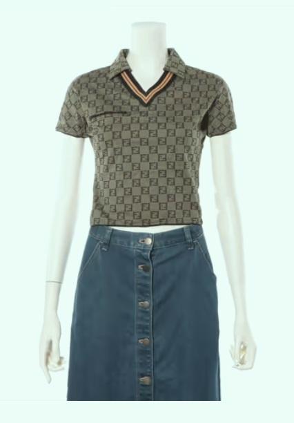 VINTAGE FENDI ズッカ柄 ストレッチ ジャージー 半袖 カットソー VINTAGE FENDI ズッカ柄 ストレッチ ジャージー 半袖 カットソー