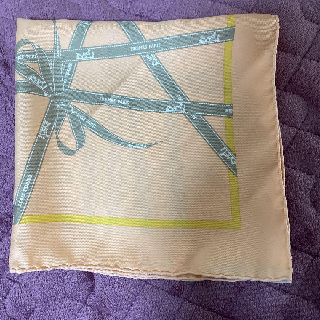 HERMES シルク リボン柄 スカーフ