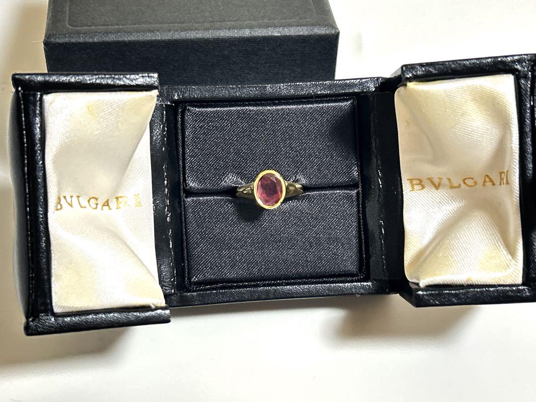 ブルガリBVLGARI　トルマリン リング#10　 ゴールド ルベライト