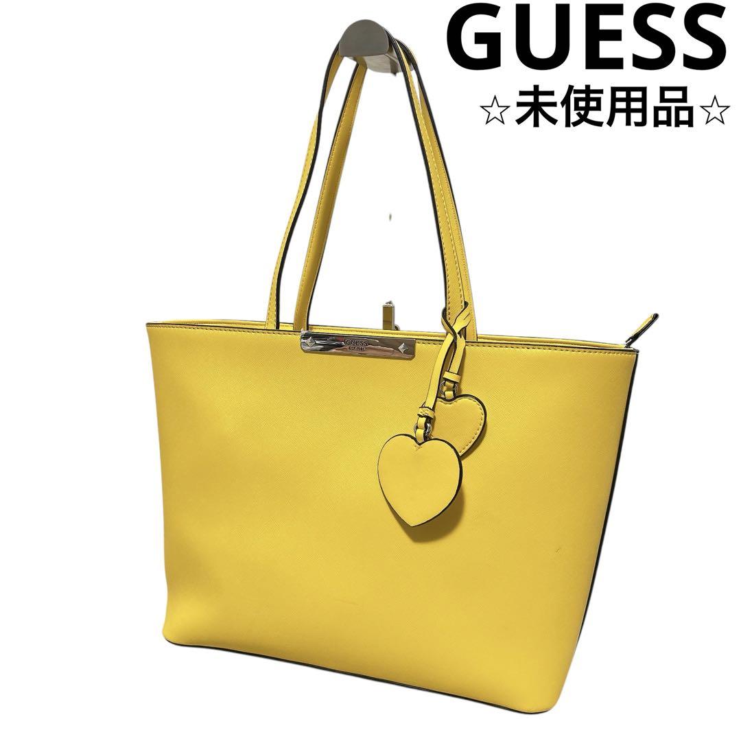 【GUESS】ゲス トートバッグ ハンドバッグ　 レザー バッグ　イエロー