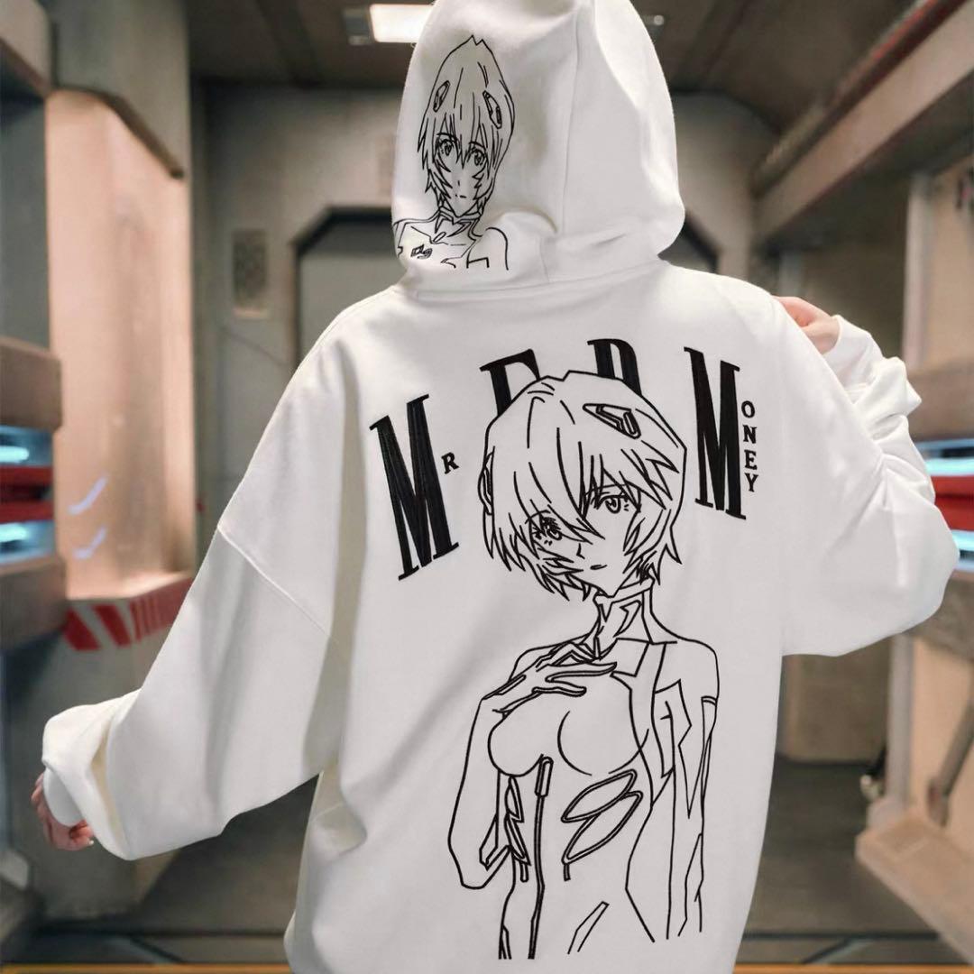 エヴァ綾波レイ×MEDM コラボ限定パーカー エヴァンゲリオン ホワイト