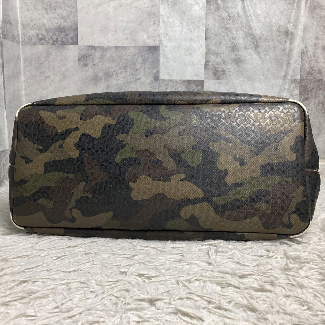 希少 COACH コーチ カモフラ ビジネス トートバッグ F70832