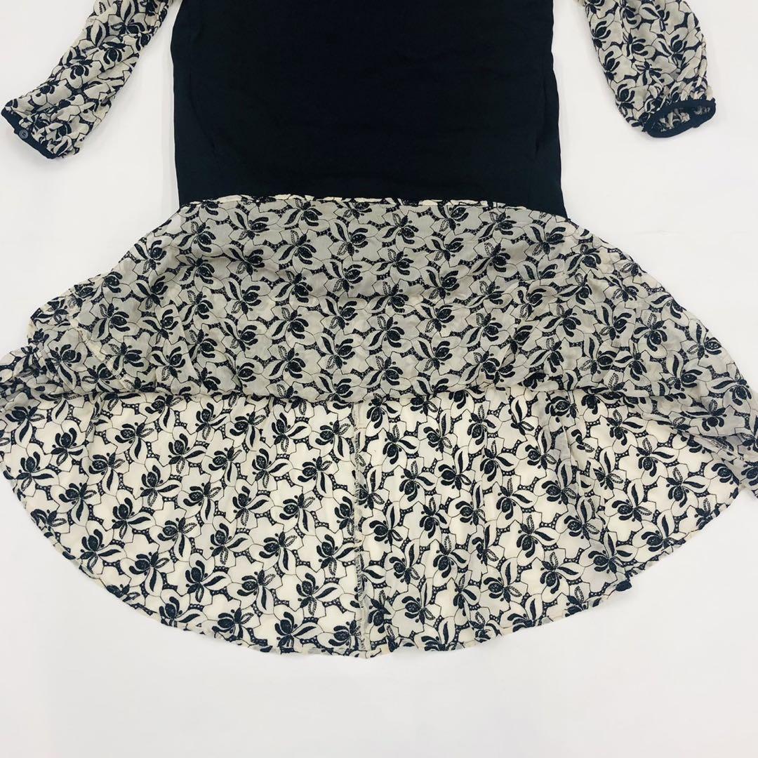 クラネ　ロングワンピース　FLOWER LACE MIX ONE PIECE　M
