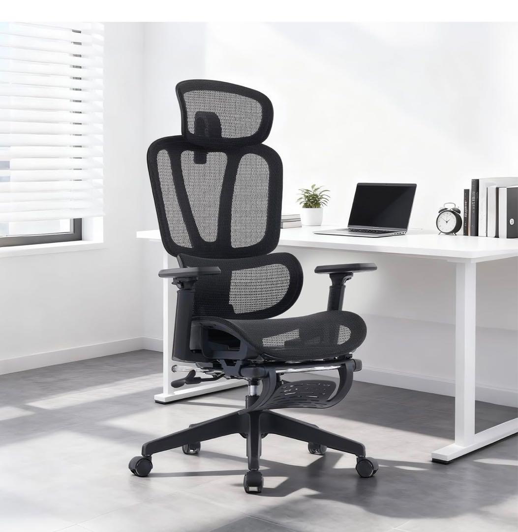 オフィスチェア a 伸縮式フットレストチェア ゲーミングチェア メッシュチェア