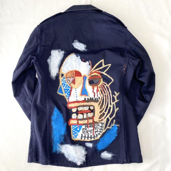 のジャケッ⊕ A.P.C. ネイビー KeRM3-m75993449947 ペイントジャケット のサイズ