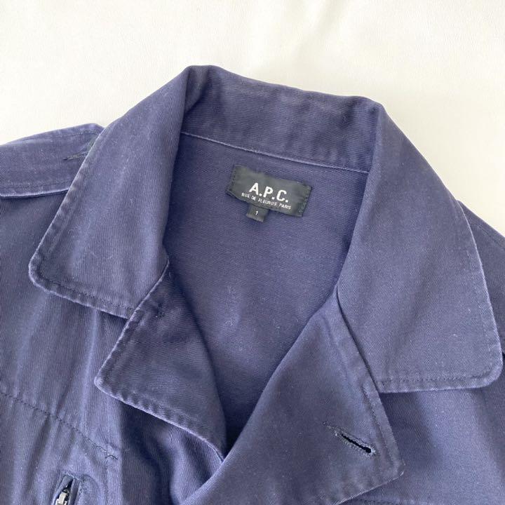 のジャケッ⊕ A.P.C. ネイビー KeRM3-m75993449947 ペイントジャケット のサイズ