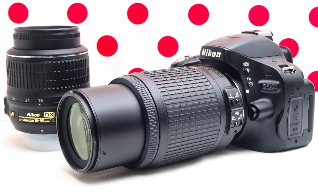 Nikon D5100❤スマホに転送できる！❤自撮り＆動画撮影可❤ダブルレンズ