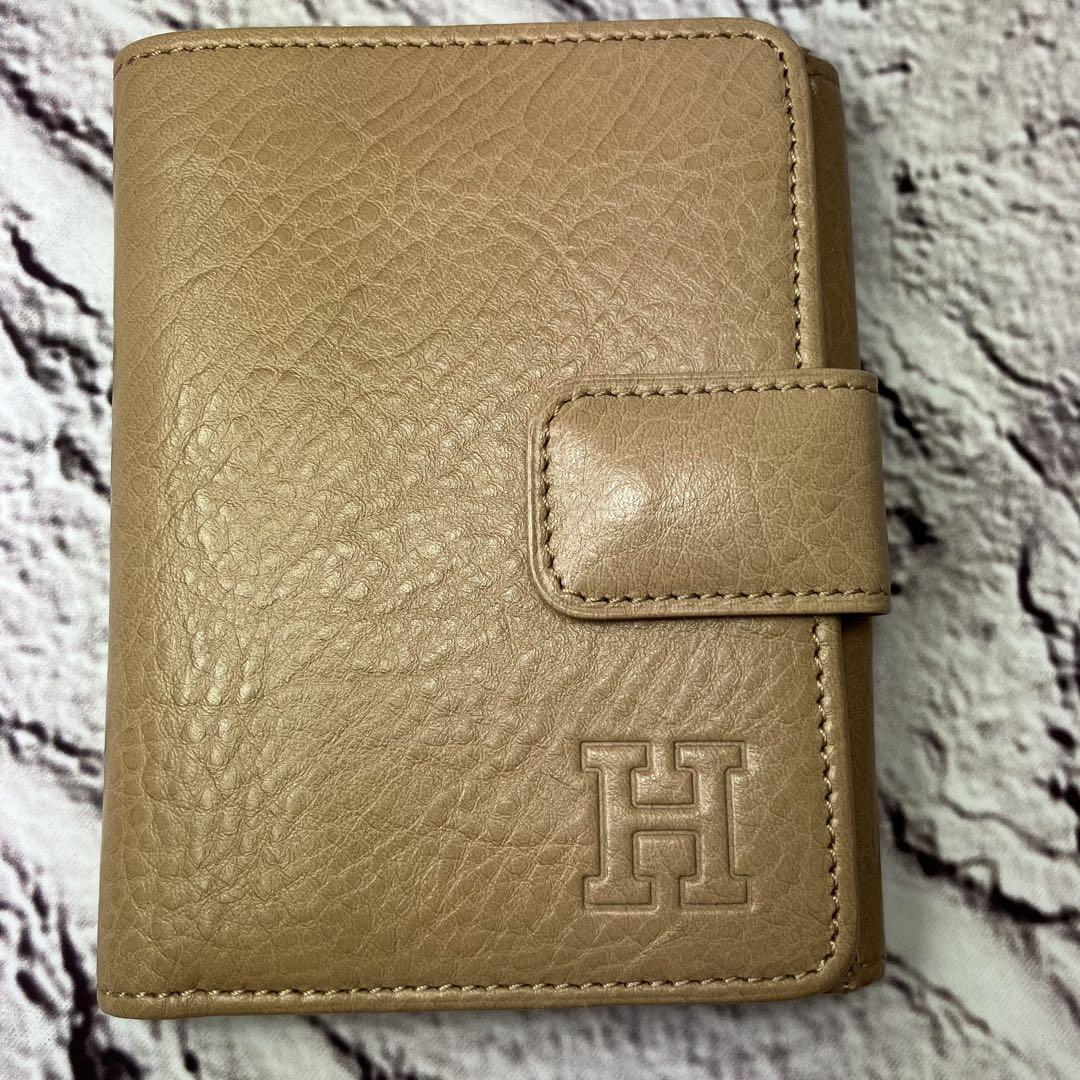 未使用級✨ヒロフ HIROFU センプレ Hロゴ シボ革 レザー 二つ折り財布