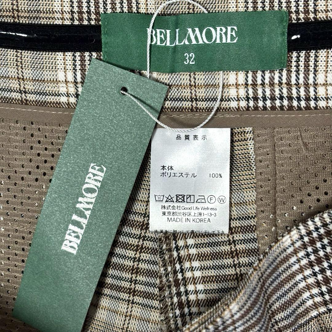 BELLMORE ベルモア　ハーフパンツ　ゴルフ　ロゴ　チェック　32 L