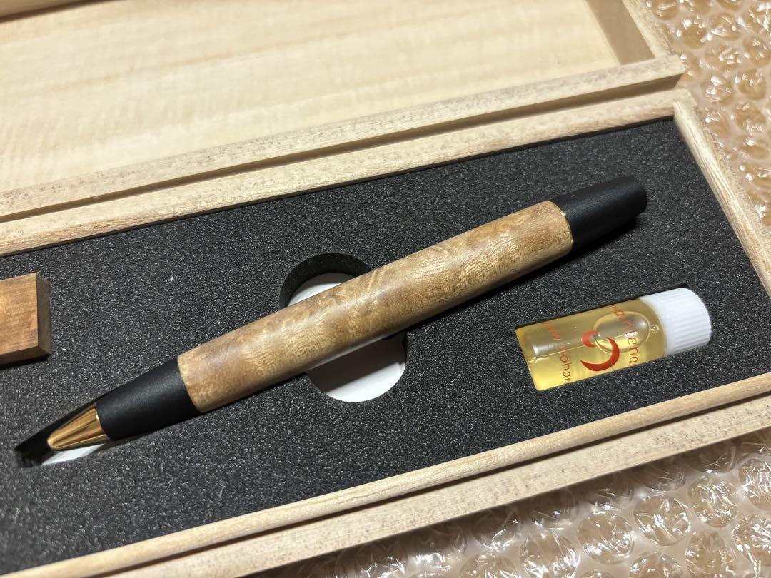 野原工芸 マーブルウッド 木のボールペン ロータリー 黄金樟