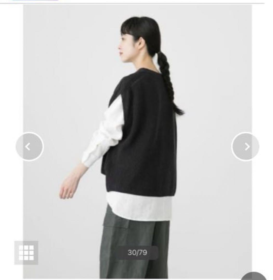 かぐれ　コットンリネンニットベスト