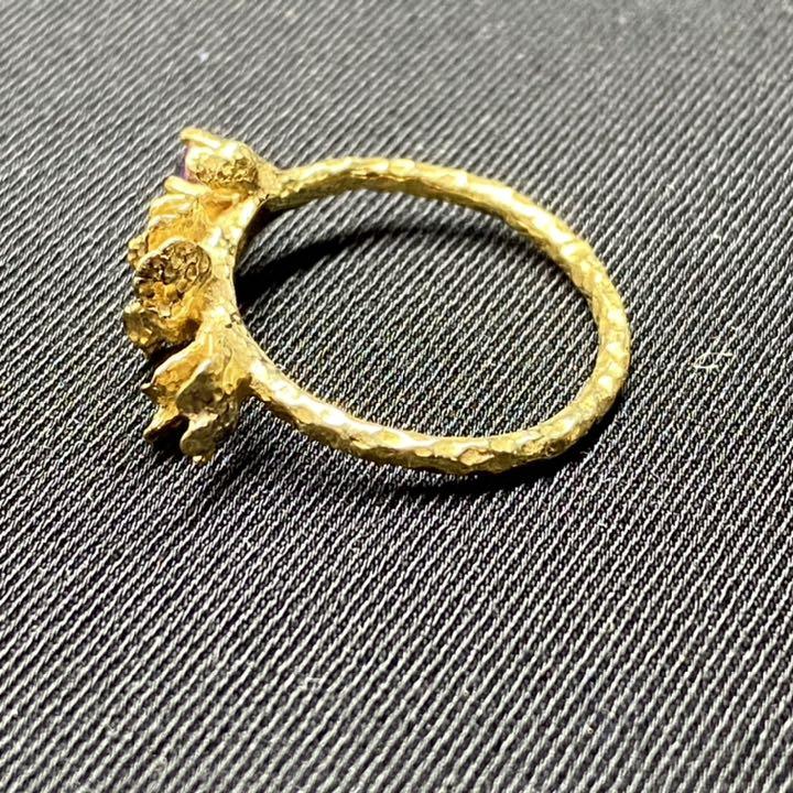 【最安値】 La Lueur de l'Aube」『花びらモチーフ+アメジスト リング』 アクセサリー
