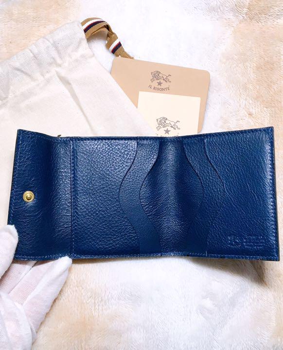 新品 三つ折り財布 小銭入れ付 ネイビー JiZuw-m76005152760 イルビゾンテ IL BISONTE 格安超特価
