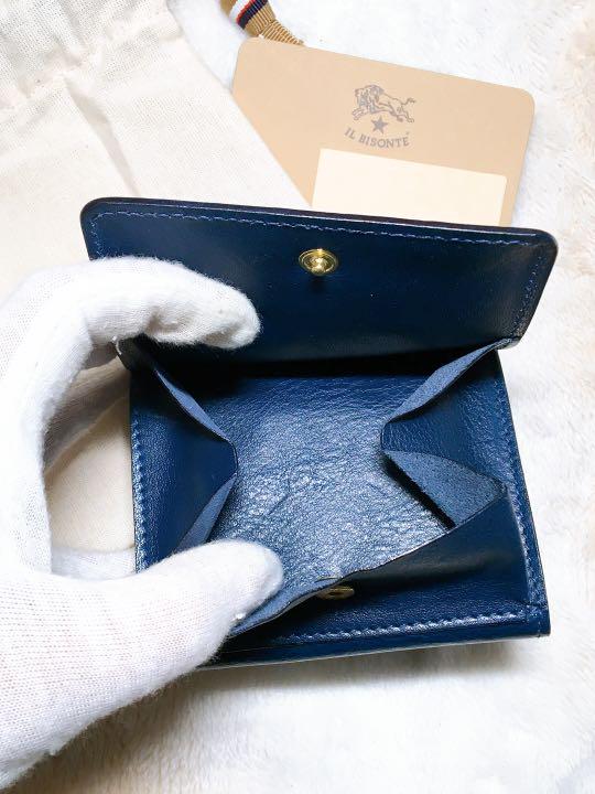 新品 三つ折り財布 小銭入れ付 ネイビー JiZuw-m76005152760 イルビゾンテ IL BISONTE 格安超特価