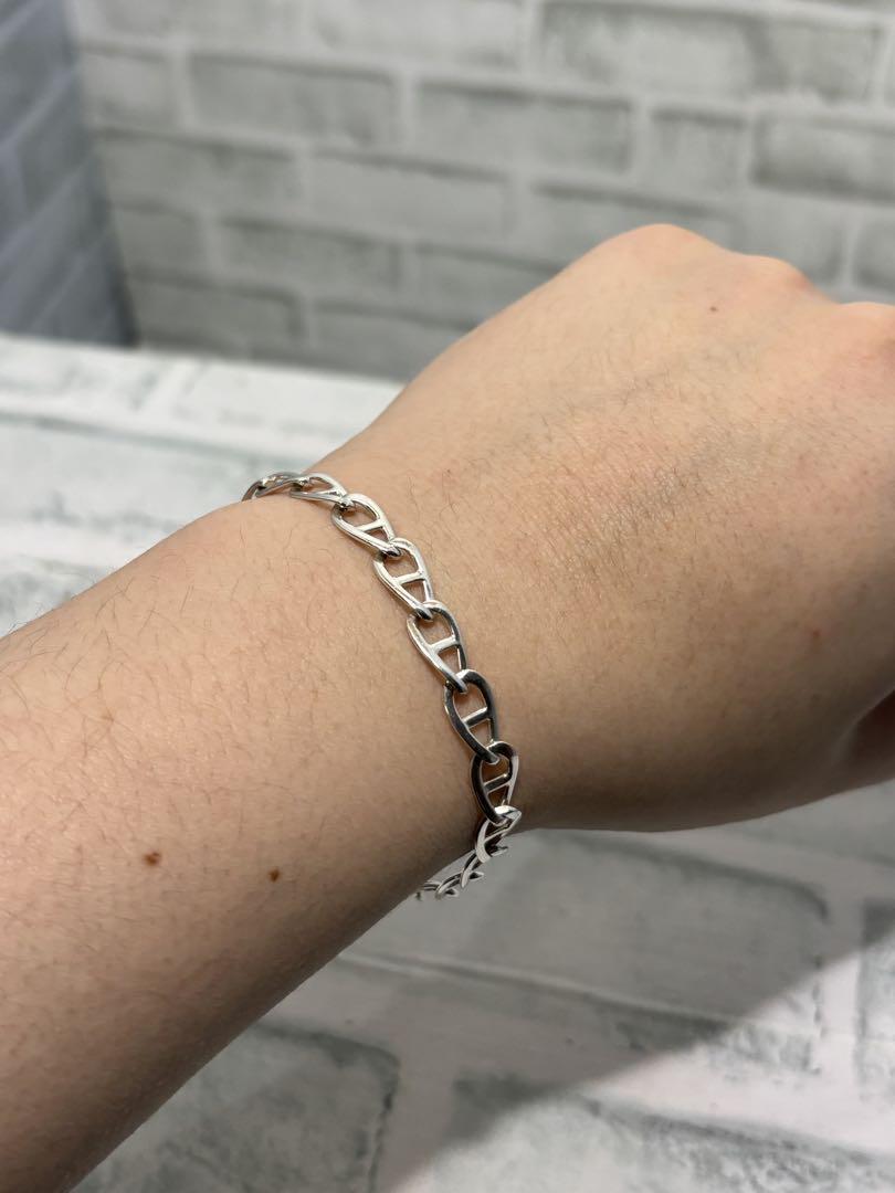 美品　イタリアンシルバー　アンカーチェーン　ブレスレット　シェーヌダンクル