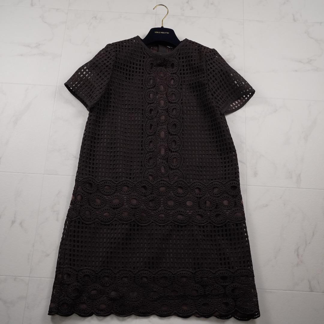 美品 ADORE 半袖ワンピース ブラウン S