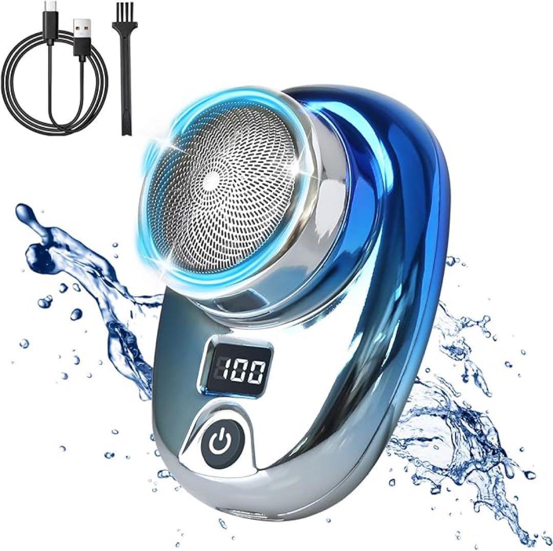 ☘️電気シェーバー☘️高速回転式 6枚刃 水洗い可 IPX7防水 Type-C 充電