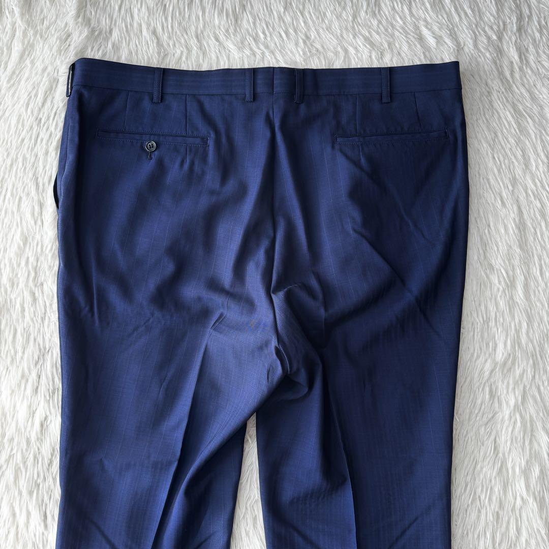 DORMEUIL スーツ セットアップ ストライプ ネイビー 大きいサイズ