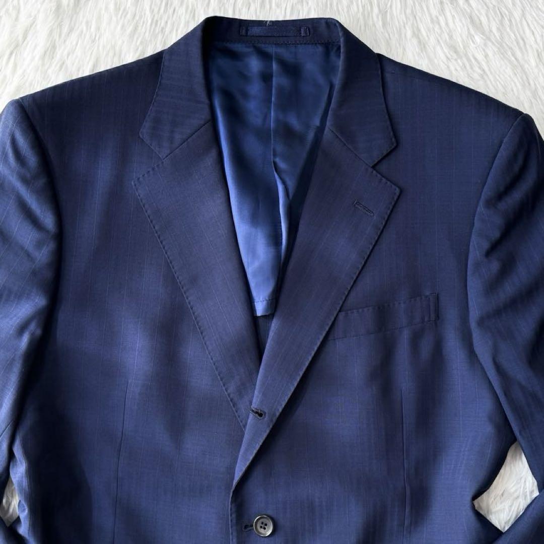 DORMEUIL スーツ セットアップ ストライプ ネイビー 大きいサイズ