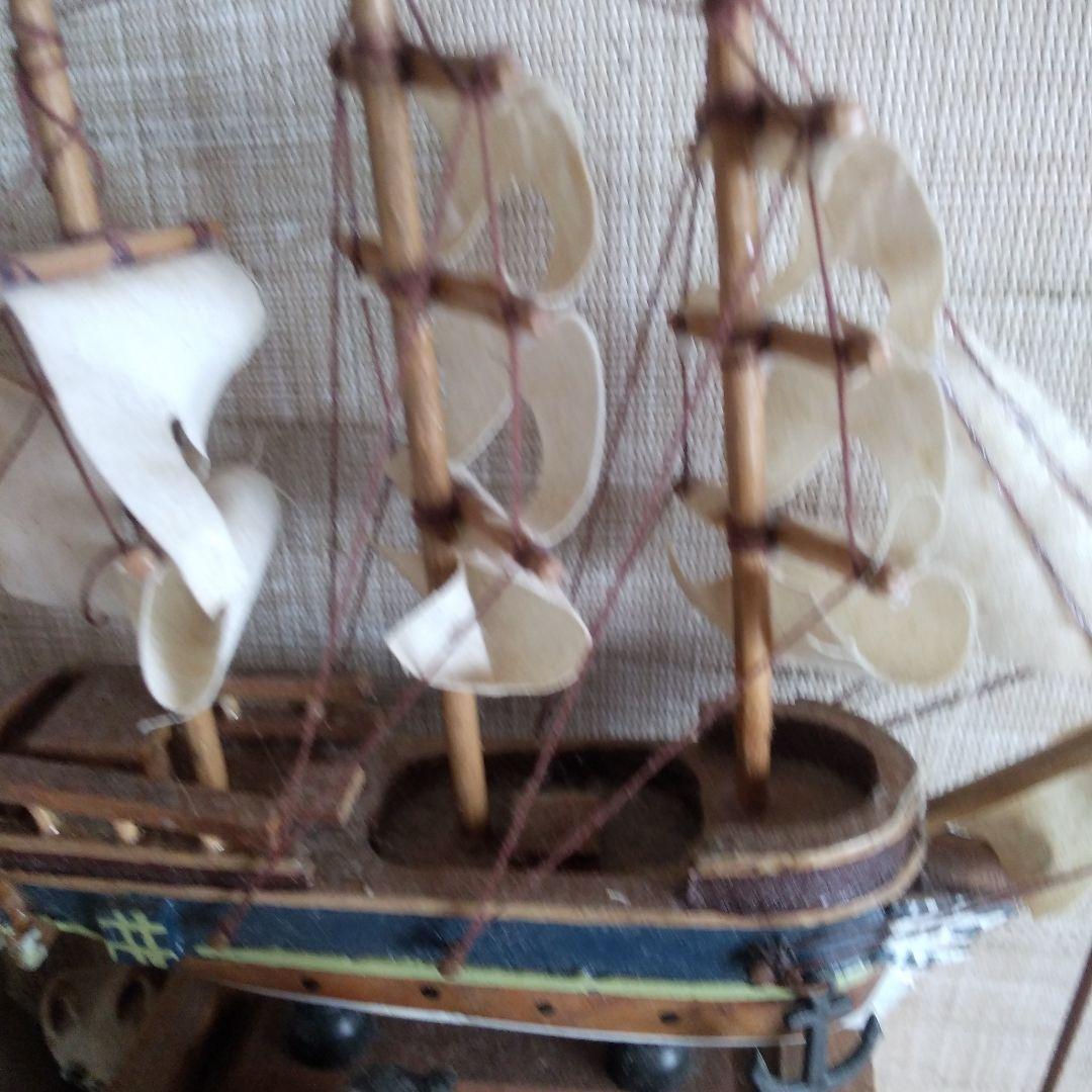 木製 帆船模型 約15cm