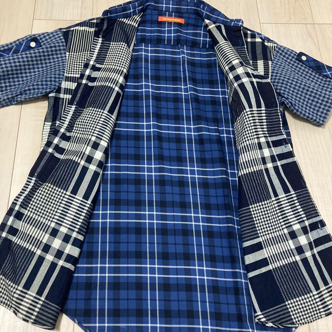 THUNDERBOX　パッチワーク チェック柄シャツ ワークシャツ 日本製