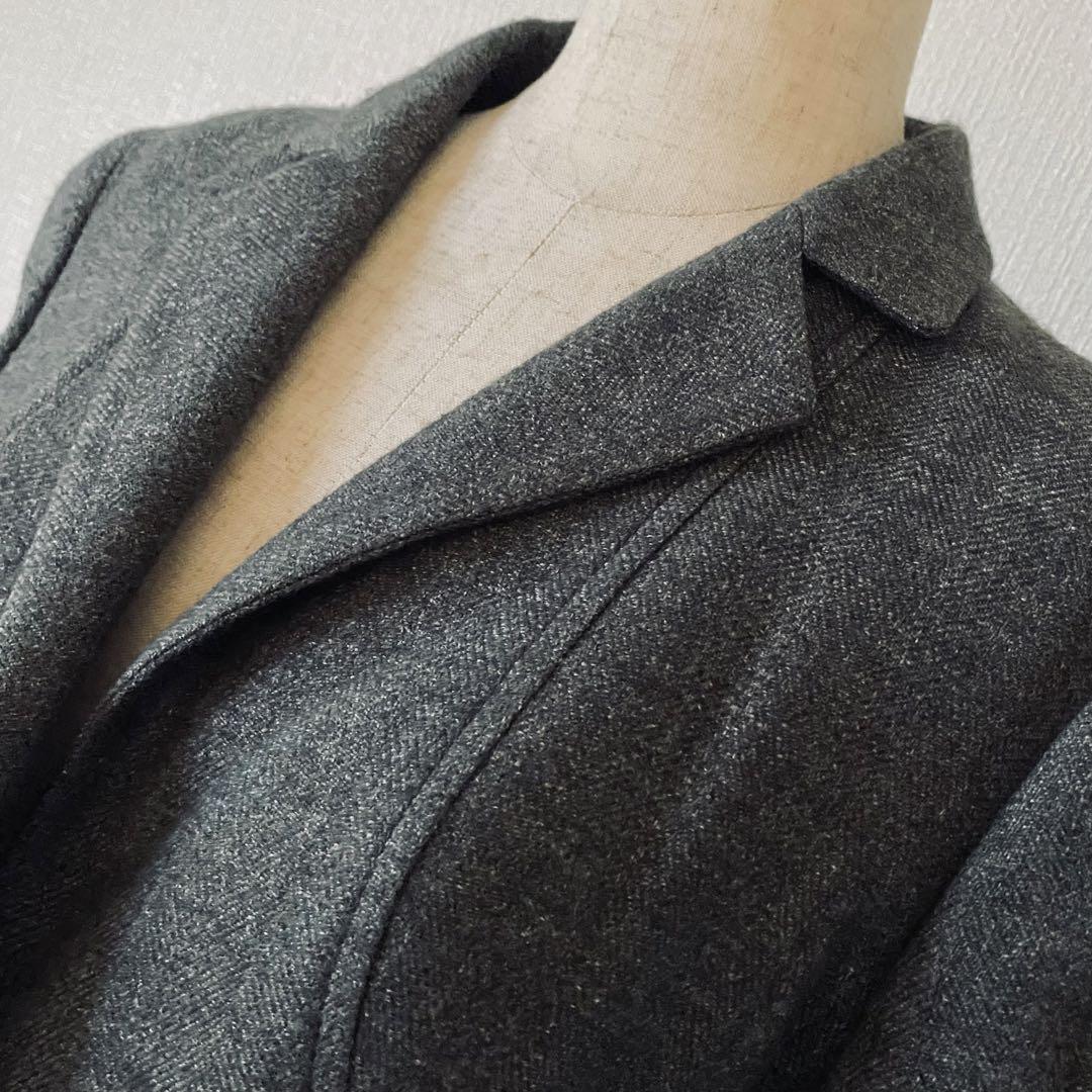 極美品✨◆AGNONA◆28万 伊アンゴラウールヘリンボン立体デザインジャケット