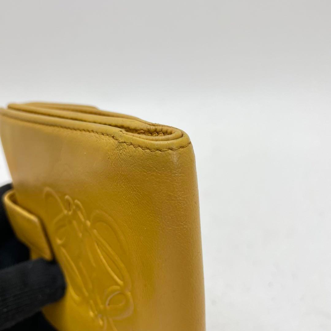 661 LOEWE ロエベ 折り財布 レザー イエロー アナグラム - メルカリ