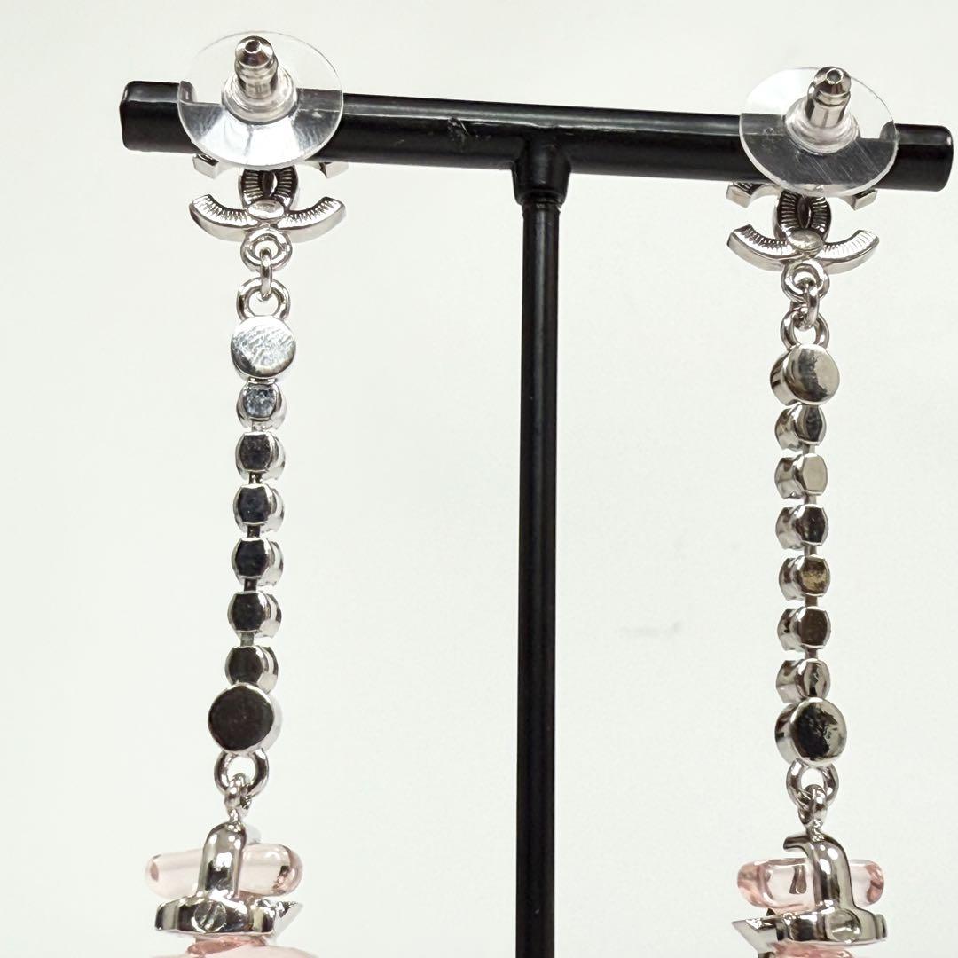 美品　CHANEL シャネル 香水ボトル ロング　ピアス　CCロゴ　ピンク