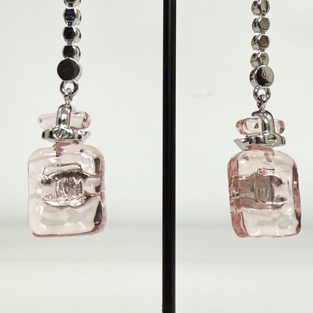 美品　CHANEL シャネル 香水ボトル ロング　ピアス　CCロゴ　ピンク