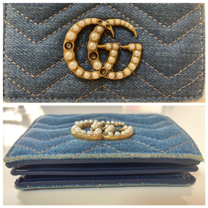 グッチコンパクトウォレット 43061 ブルー レディース デニム 二つ折り財布 GUCCI 中古 – 銀蔵オンライン