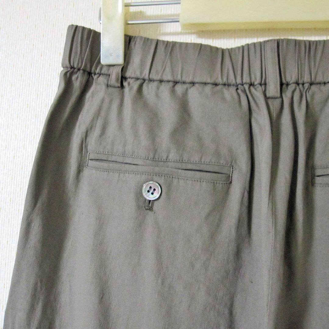 【レビューで送料無料】 セミワイド 未使用品】23区☆麻混 ストレート /カーキ・L パンツ パンツ