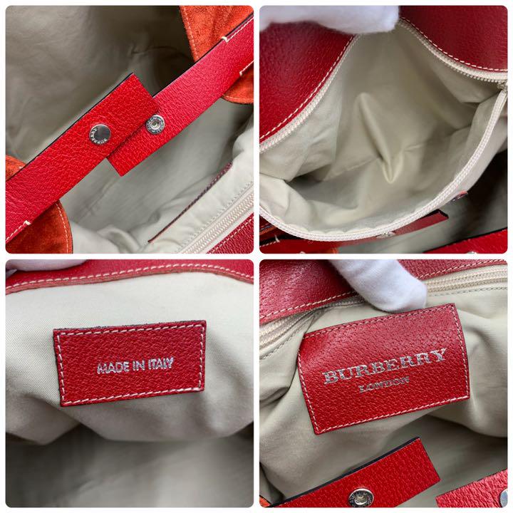 お得正規品 BURBERRY スエード レザートートバッグ 美品 pOisS-m76038519493 LONDON バーバリー 2023格安